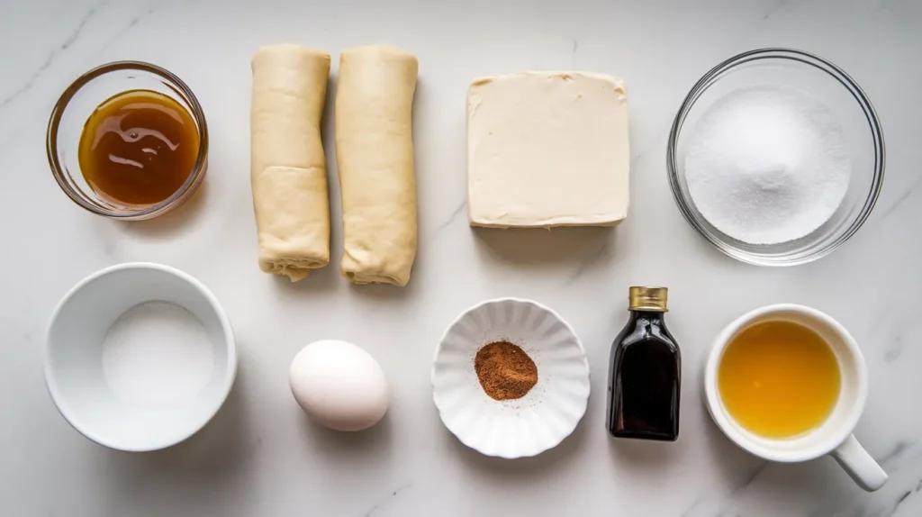 ingredients for making a churro cheesecake