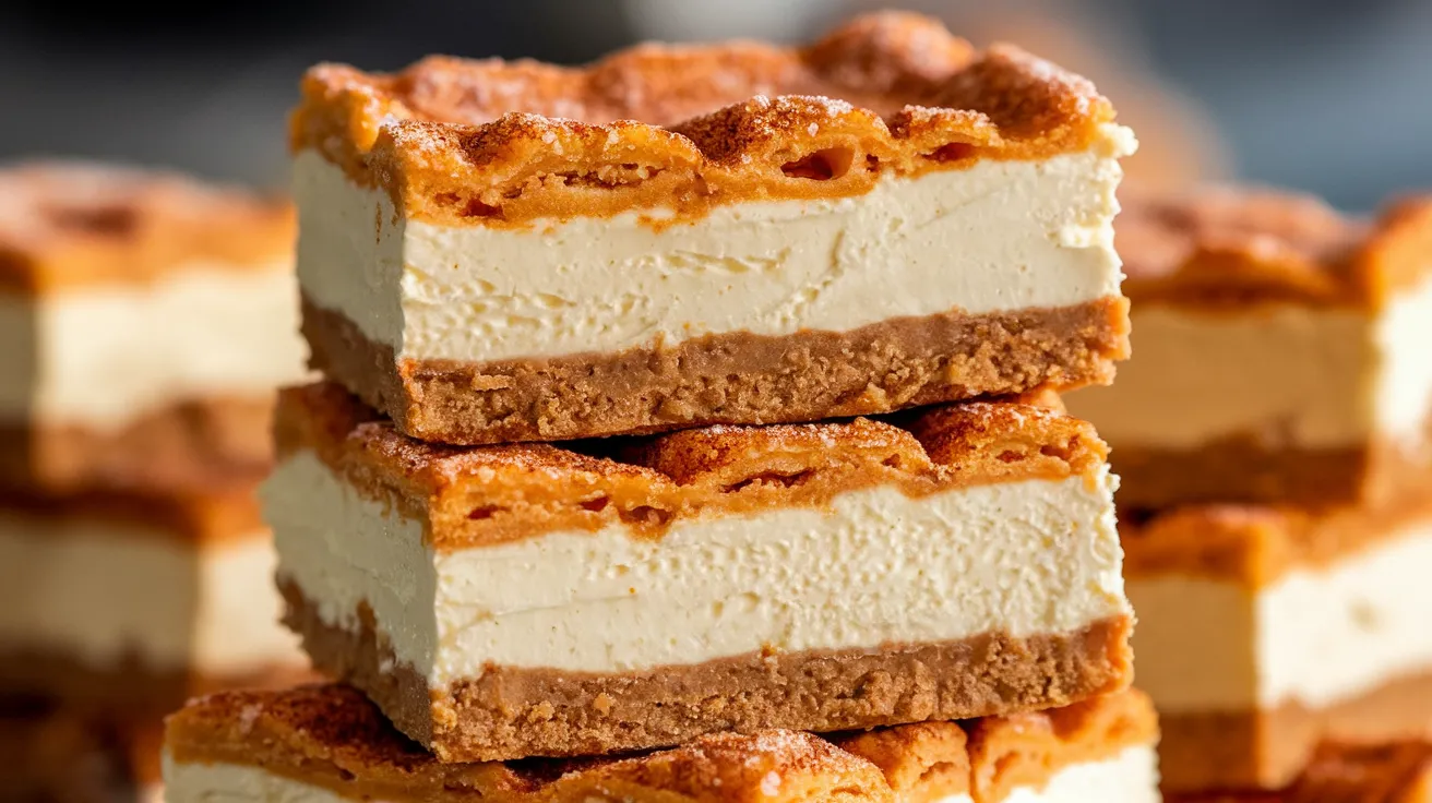 stacked churro cheesecake bars