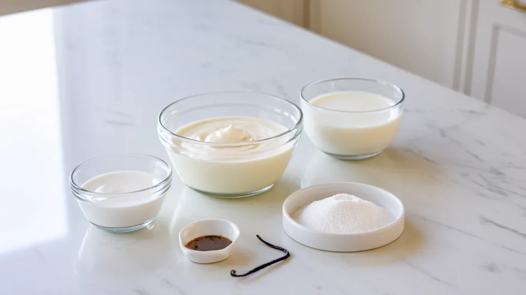 a variety of baking ingredients in a neat and orderly fashion.