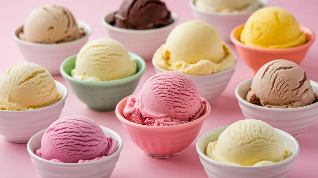 keto-friendly ice cream in different flavors