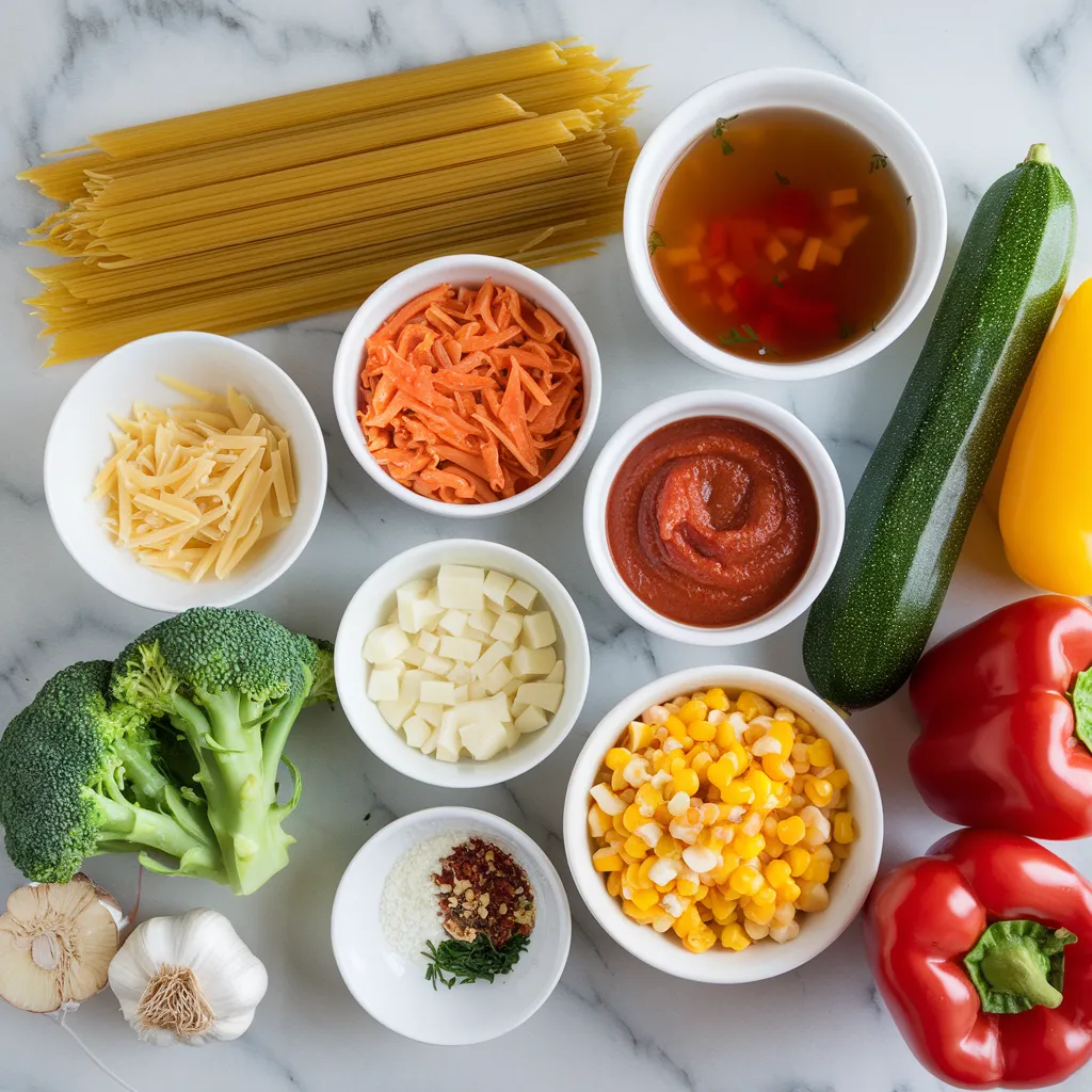 ingredients for a wholesome pasta dish