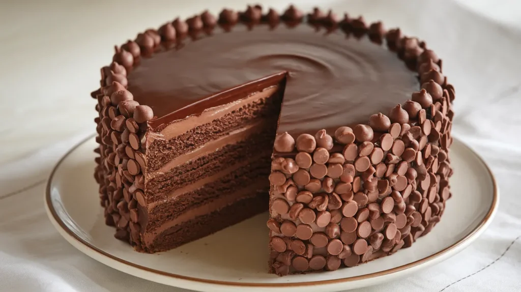 a luxurious chocolate layer cake