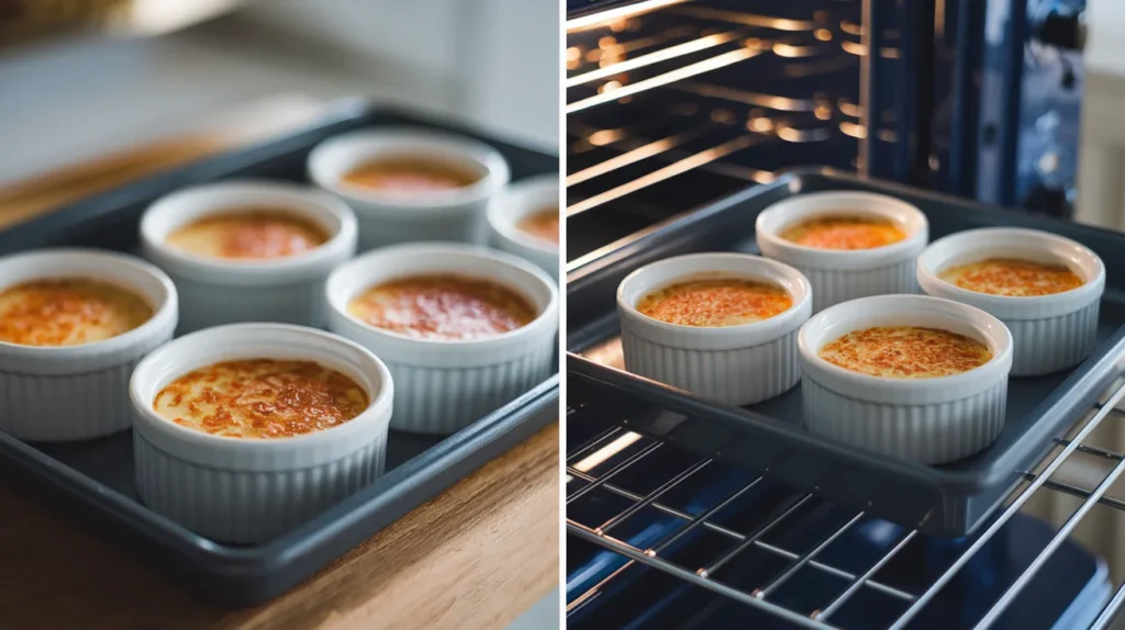 the baking process for crab brûlée