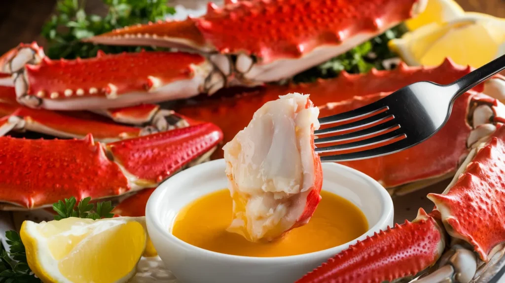 Dish of freshly cooked snow crab legs