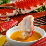 Dish of freshly cooked snow crab legs