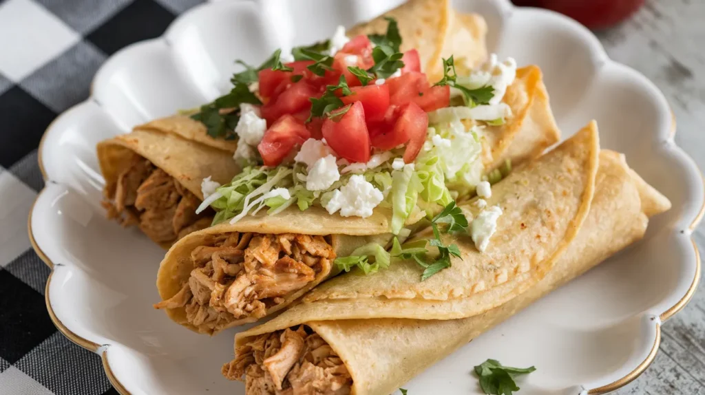 freshly fried taquitos, golden and crispy