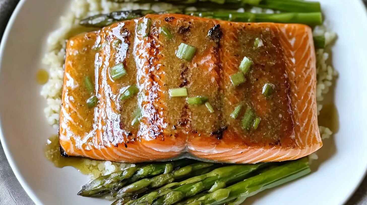 King Salmon with Lemon Butter Honey Garlic Sauce