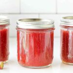 Rhubarb Sauce: A Sweet-Tart Staple That Transforms Every Bite 3 Three glass jars filled with homemade rhubarb sauce